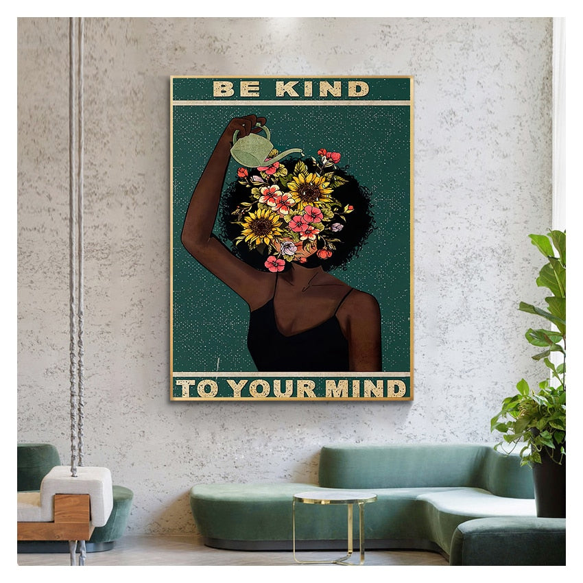 Be Kind To Your Mind Motivational Canvas Art