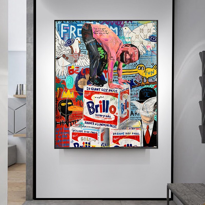 Funny Man Standing on The Box Canvas Art