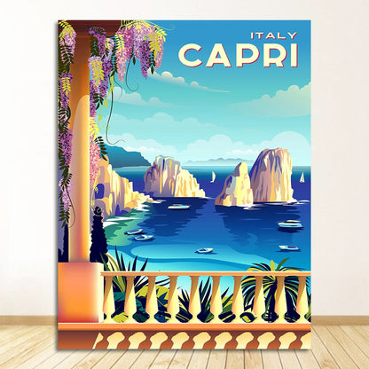 Italy Rome Capri Tuscany Retro Canvas Art