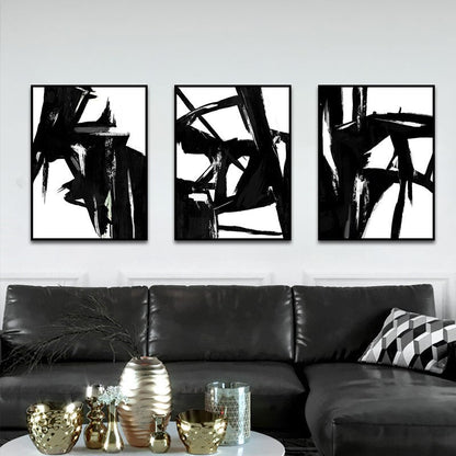 Black and White Abstract Canvas Art