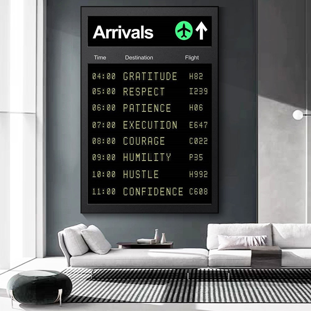 Flight Information Departures And Arrivals Canvas Art