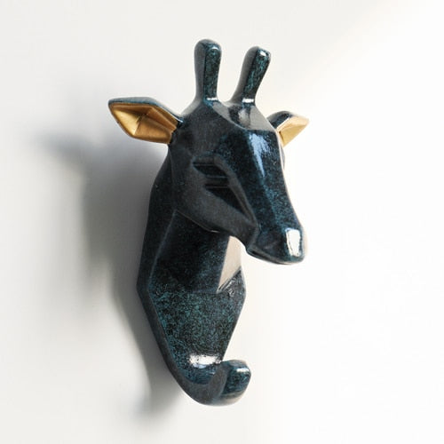 Animal Head Sticker Hook Statue