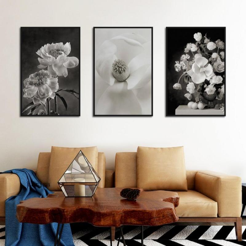 Black and White Flower Canvas Art