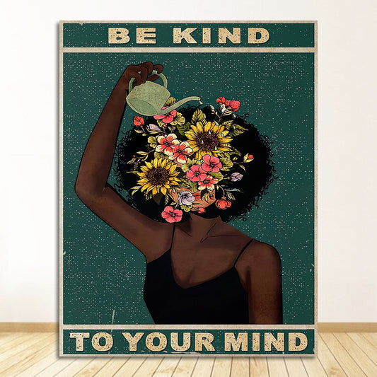 Be Kind To Your Mind Motivational Canvas Art