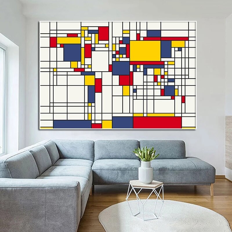 Geometric World Map Canvas Art