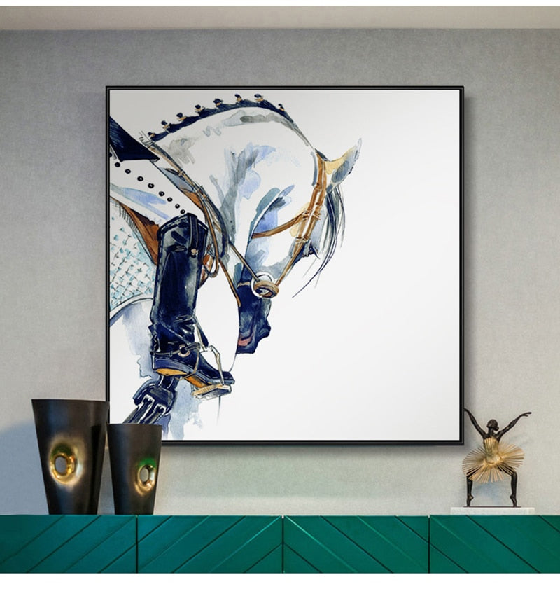 Bowing Horse Canvas Art