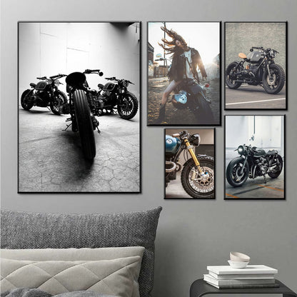 Cool Motorcycle Knight Locomotive Canvas Art