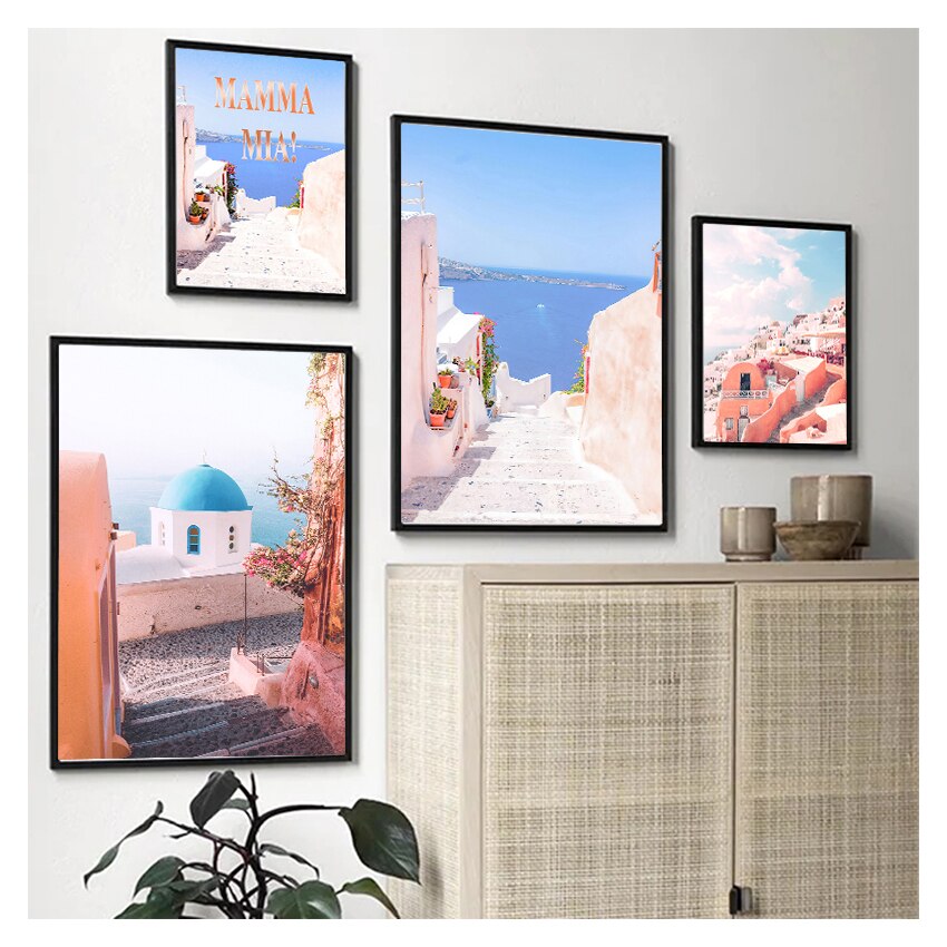 Santorini Wall Art Canvas