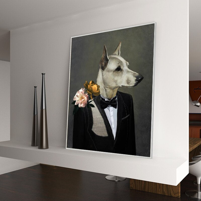 Animal with Suit Canvas Art