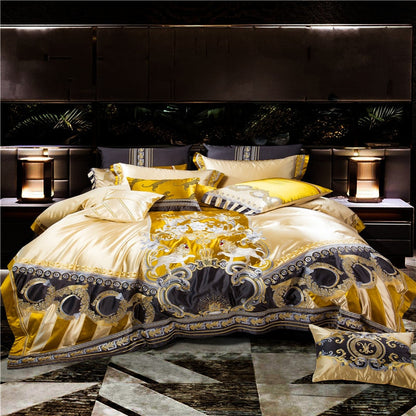 Helios Luxurious Silk Jacquard Duvet Cover Bedding Set