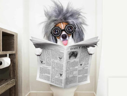 Dog Reading Newspaper Canvas Art