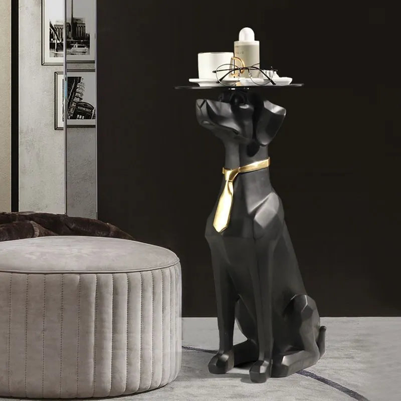 Dog with Tie Side Table Floor Landing Ornament