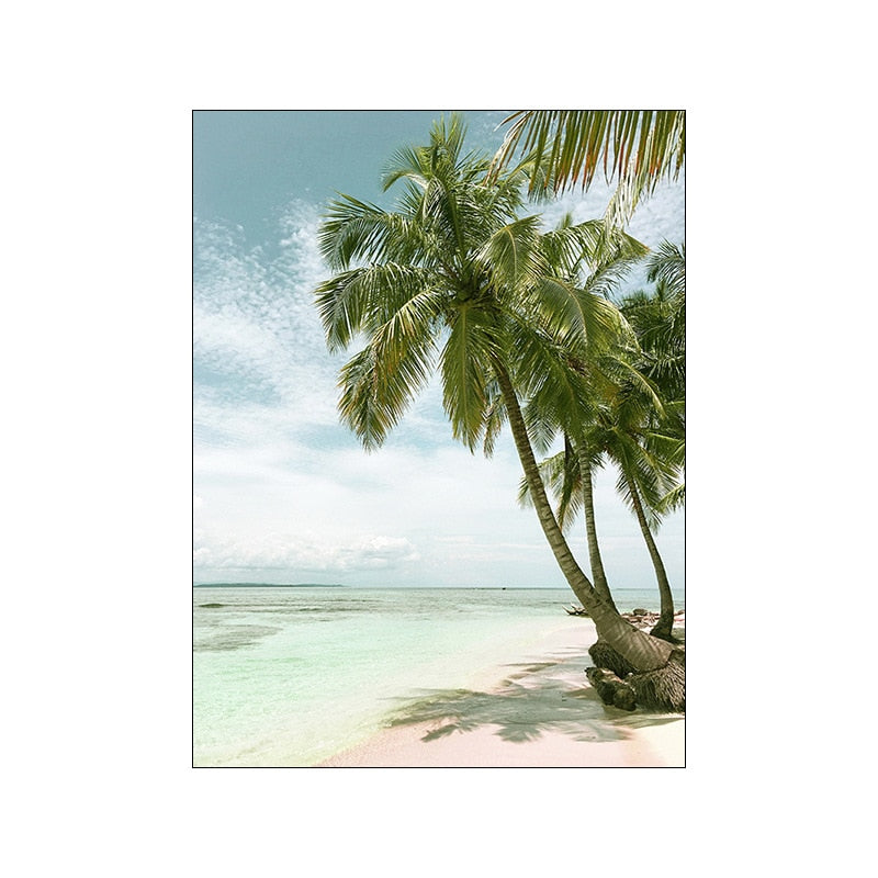 Tropical Pink Beach Canvas Art