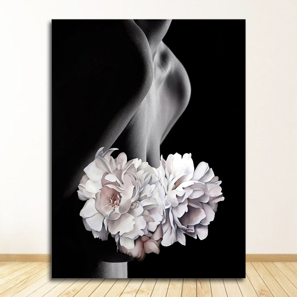 Woman Flower Head Canvas Art