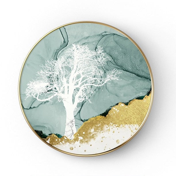 Abstract Marble Round Canvas