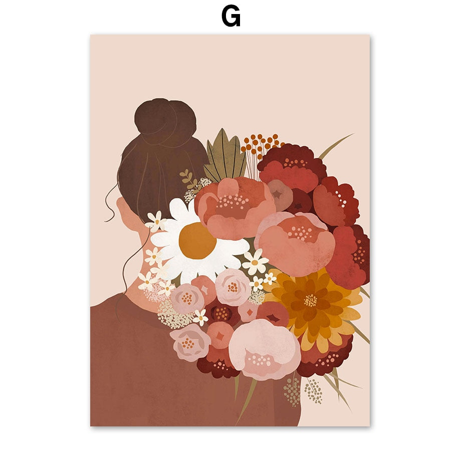 Fashion Girl with Flower Canvas Art