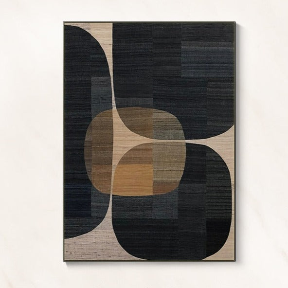 Abstract Brown Geometric Color Combination Canvas Art