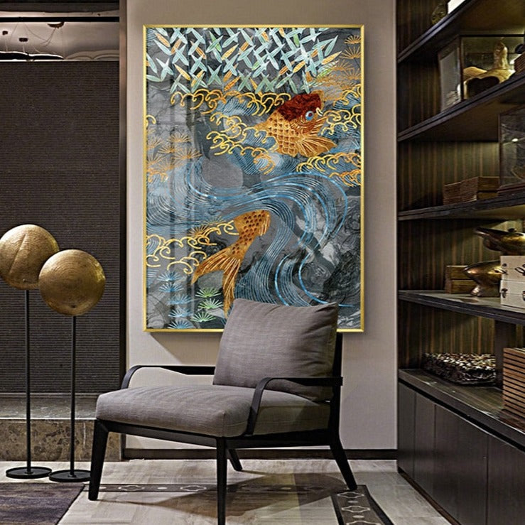 Luxurious Chinese Koi Fish Canvas Art