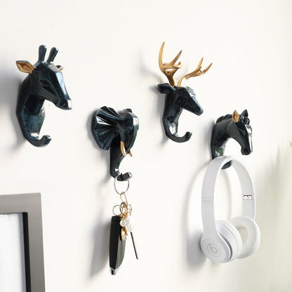 Animal Head Sticker Hook Statue