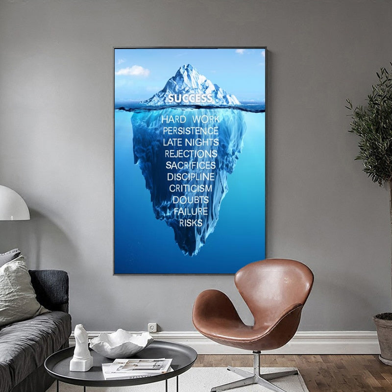 Iceberg with Inspirational Words Canvas Art