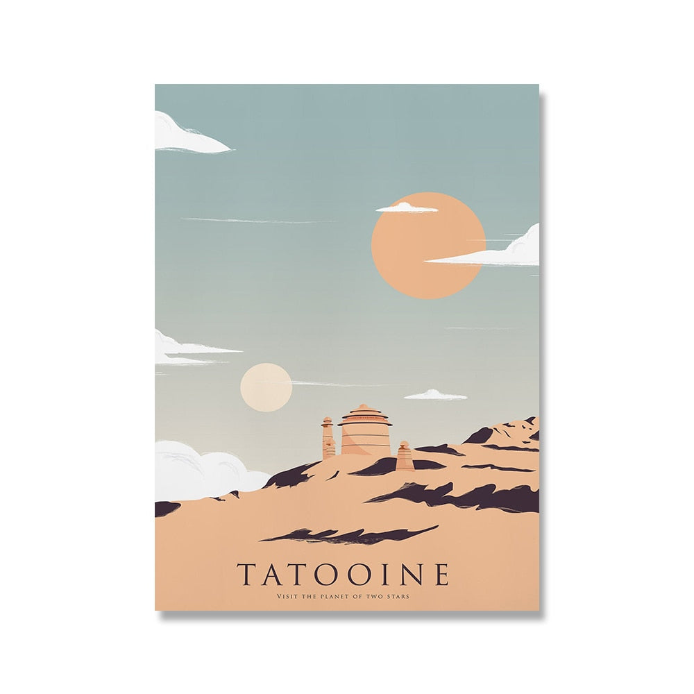 Tatooine Hoth Endor Starwars Canvas Art