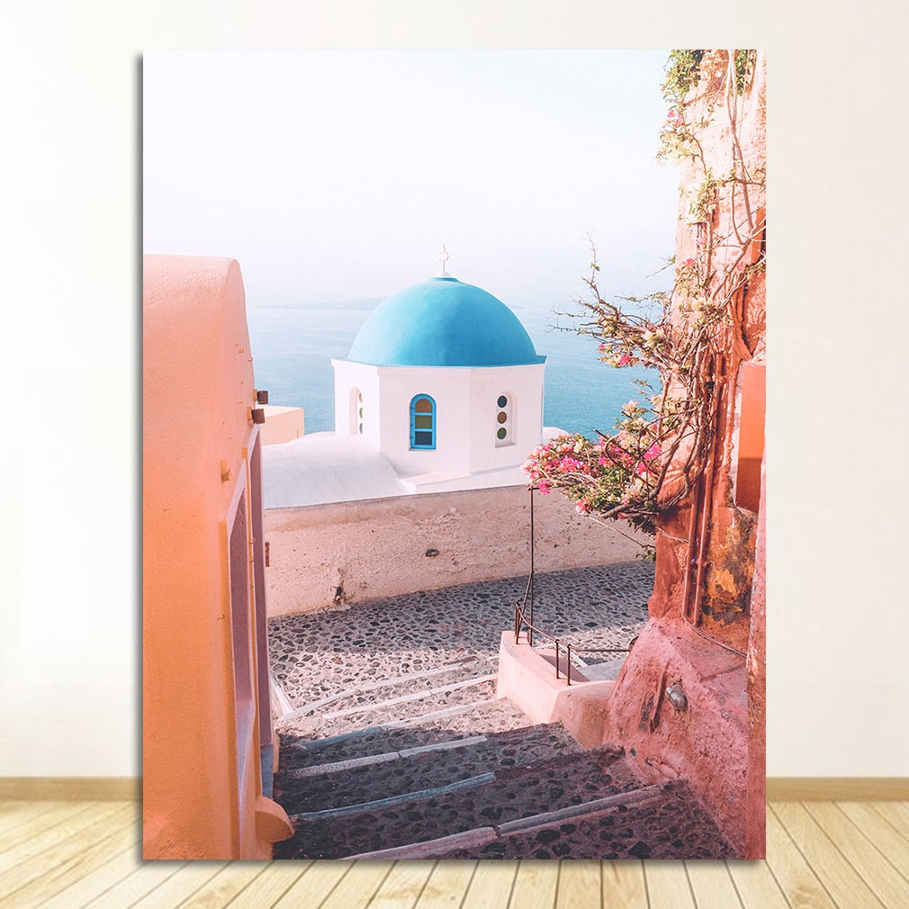 Santorini Wall Art Canvas