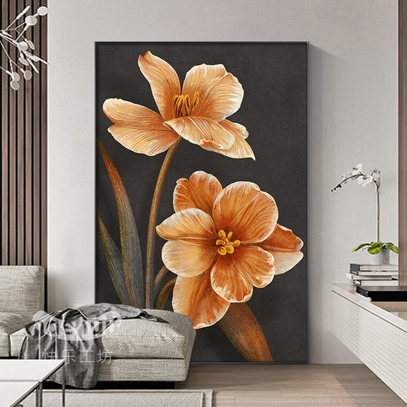 Orange Flower Canvas Art