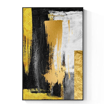 Abstract Gold Foil Canvas Art