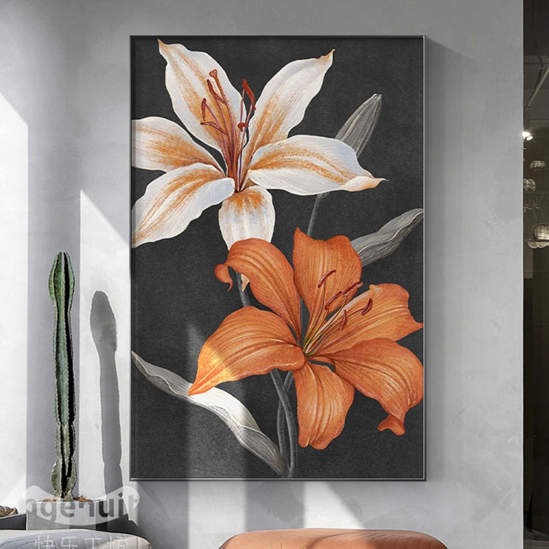 Orange Flower Canvas Art