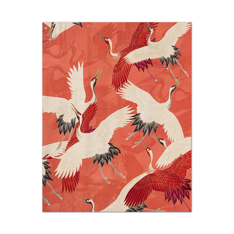 Japanese Style Crane Canvas Art