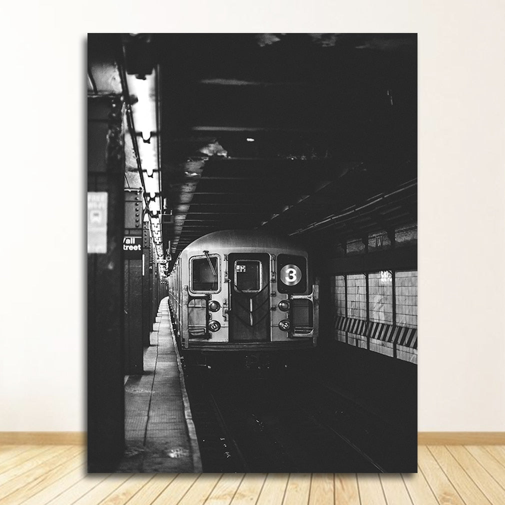 New York Statue Of Liberty Black and White Canvas Art