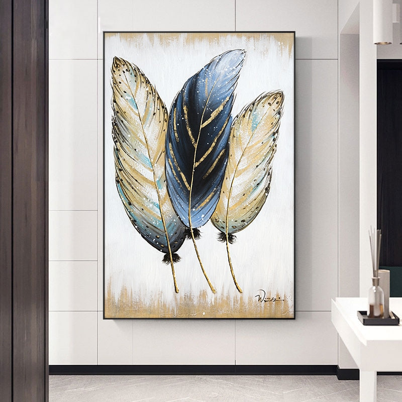 Golden feather Oil Painting Canvas Art