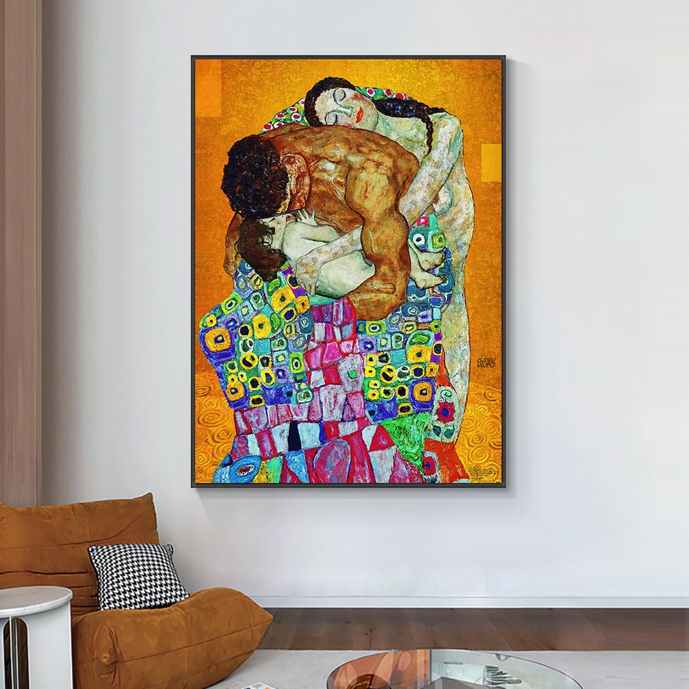 Abstract Classic Gustav Klimt Family Painting Canvas Art