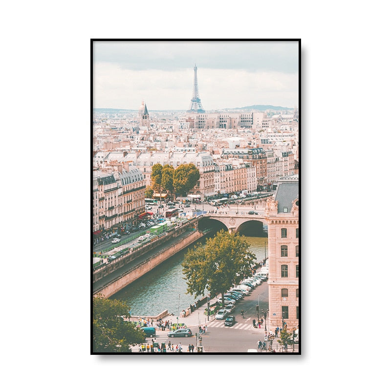 Travel City Paris Landscape Canvas Art