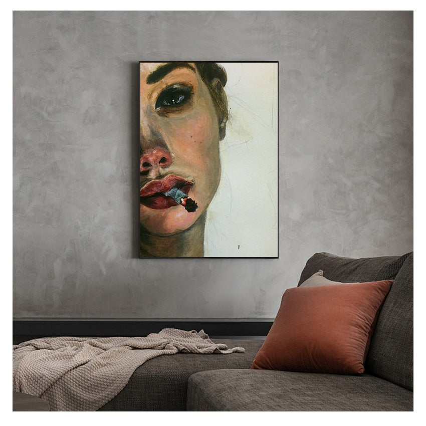 Beautiful Girl in Bukowski Canvas Art