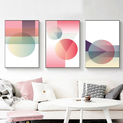 Abstract Colorful Geometric Pattern Canvas Art