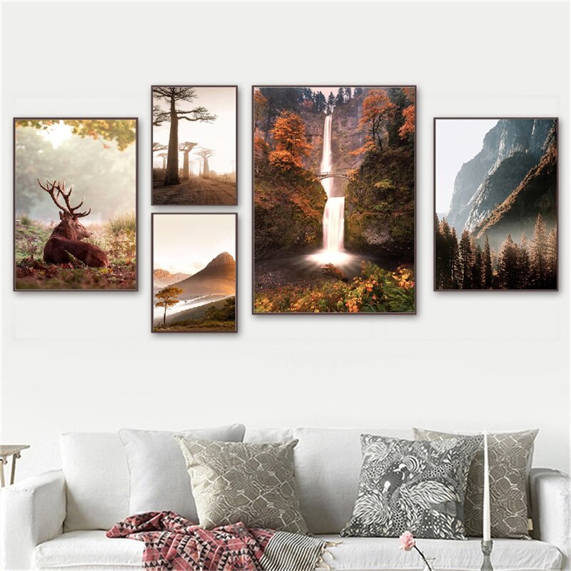 Autumn Grassland Africa Landscape Canvas Art