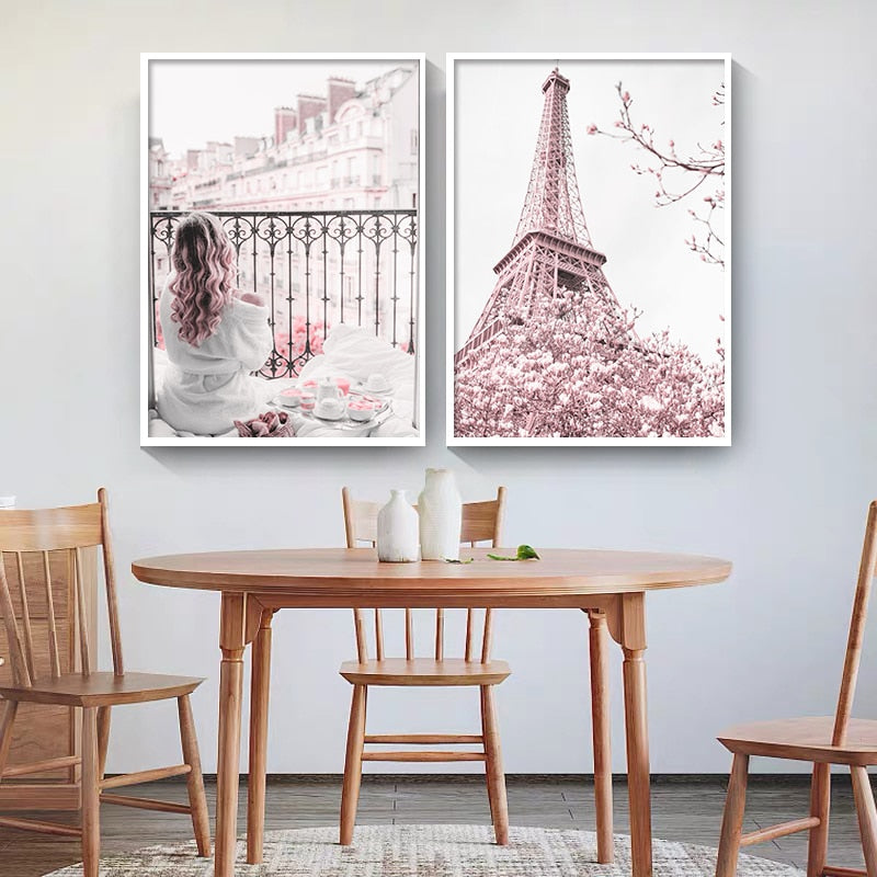 Pink Peony Paris Canvas Art