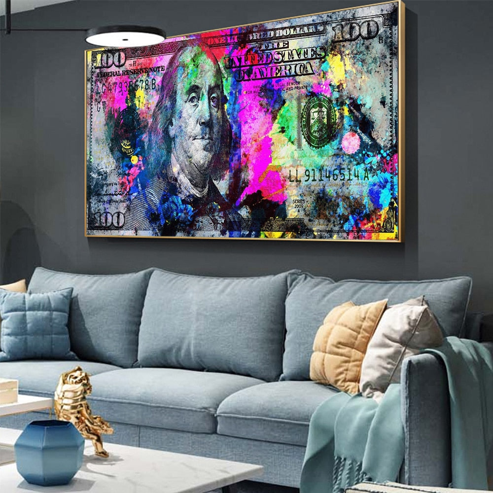 Dollar Bill Wall Art Canvas