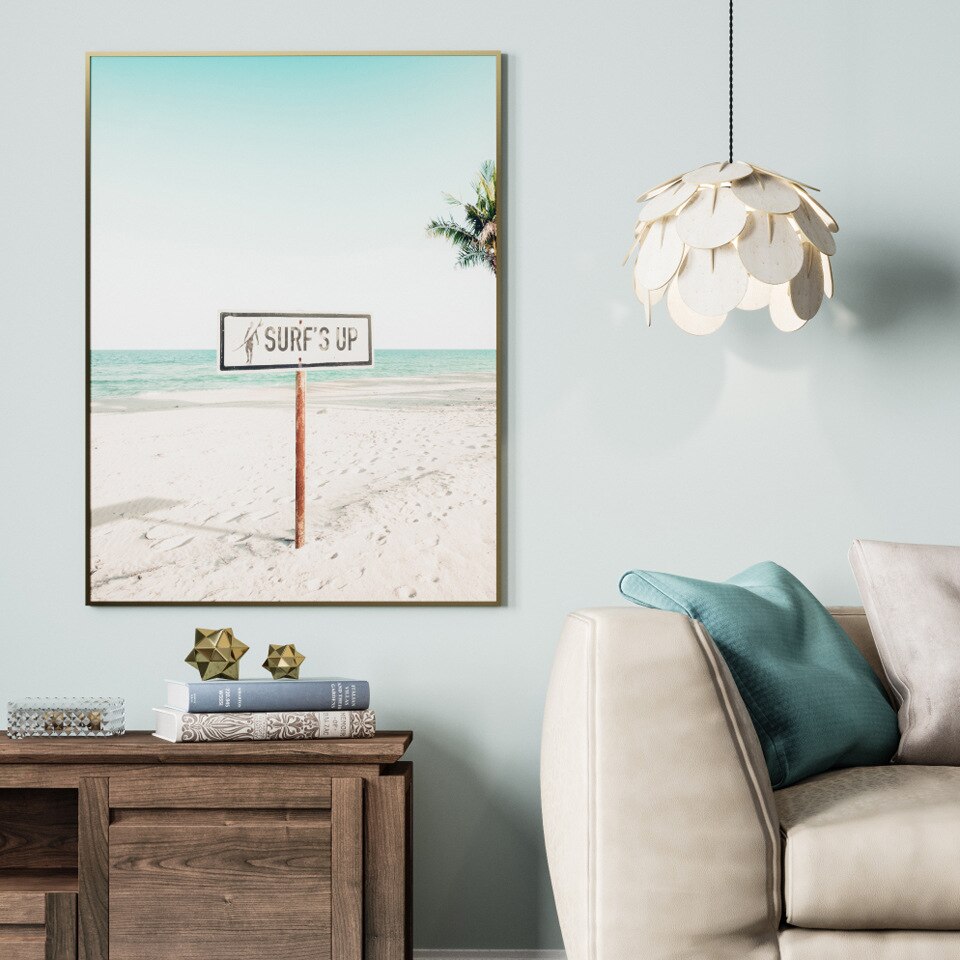 Blue Tropical Seaside Beach Canvas Art