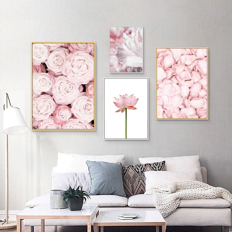 Blooming Pink Flower Canvas Art