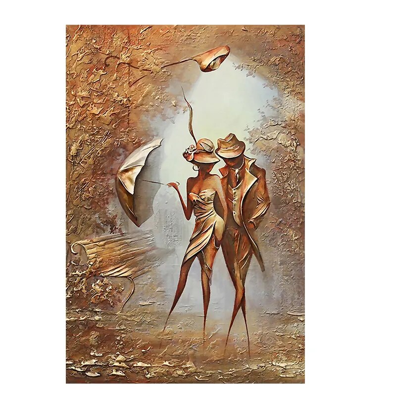 Abstract Figure Classical European Couple Wall Art Canvas