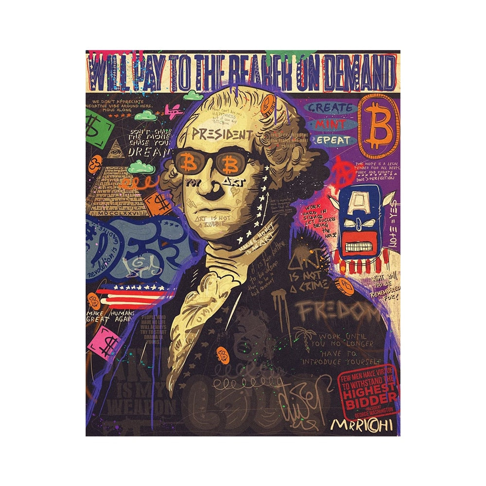 Graffiti Pop George Washington Canvas Art