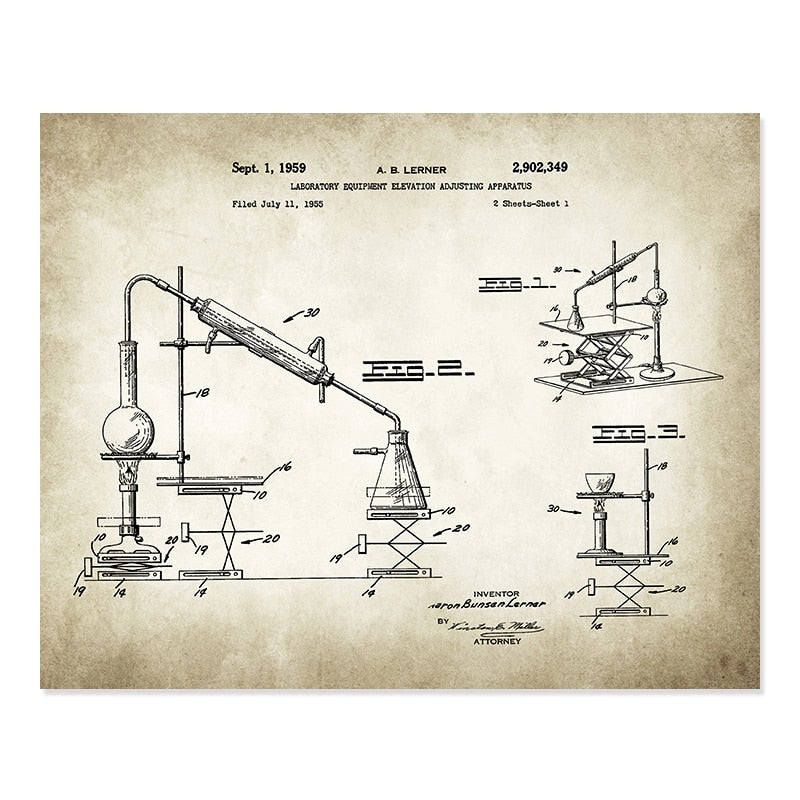 Microscope Chemistry Periodic Table Patent Canvas Art