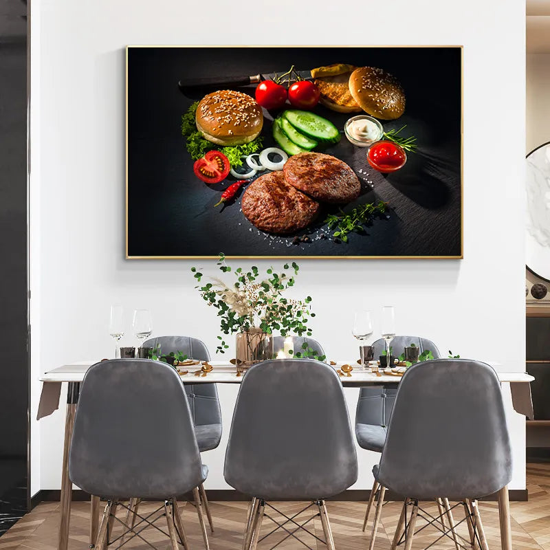 Steak Kitchen Restaurant Wall Art Canvas