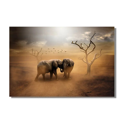 Africa Desert Elephant Canvas Art