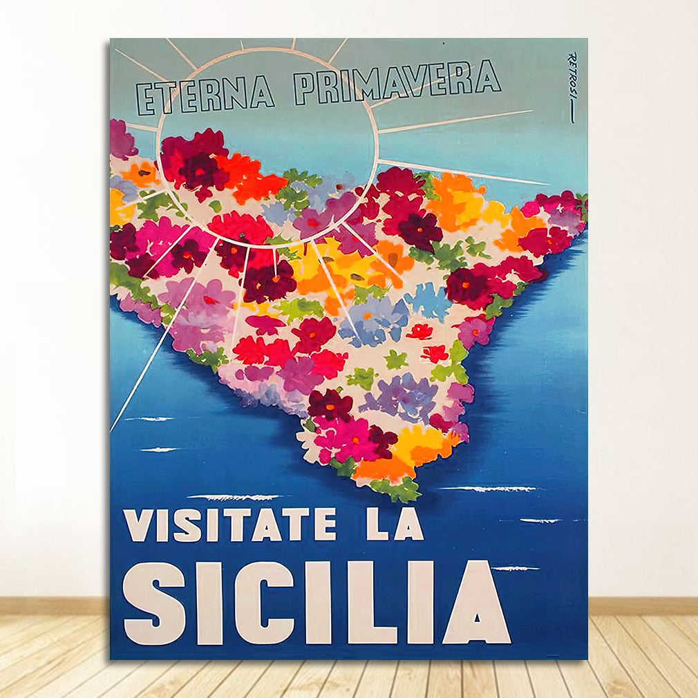 Sicily Island Italy Art Canvas