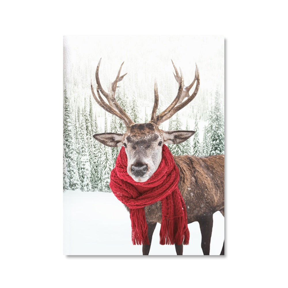 Winter Wonderland Sika Deer Canvas Art