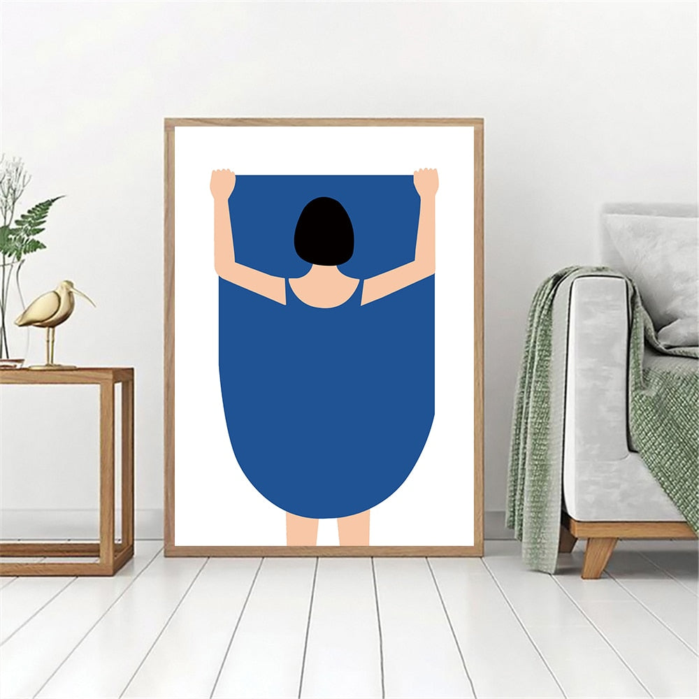 Minimalist Taking Shirt Off Canvas Art