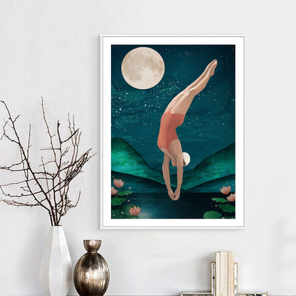 Woman Diving Canvas Art